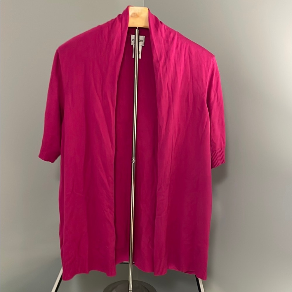 Chico's Fuchsia Open Front Cardigan size 2